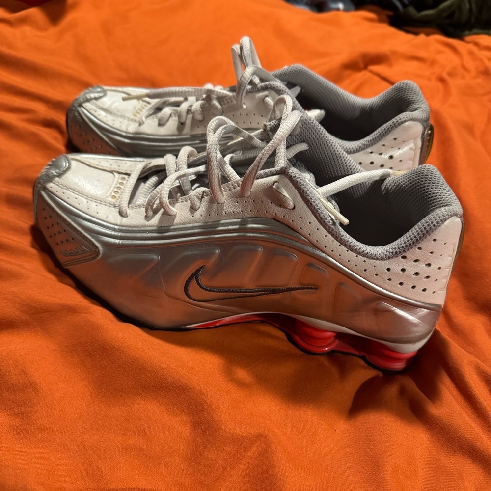 Nike Kids 6Y Silver and White Athletic Shox